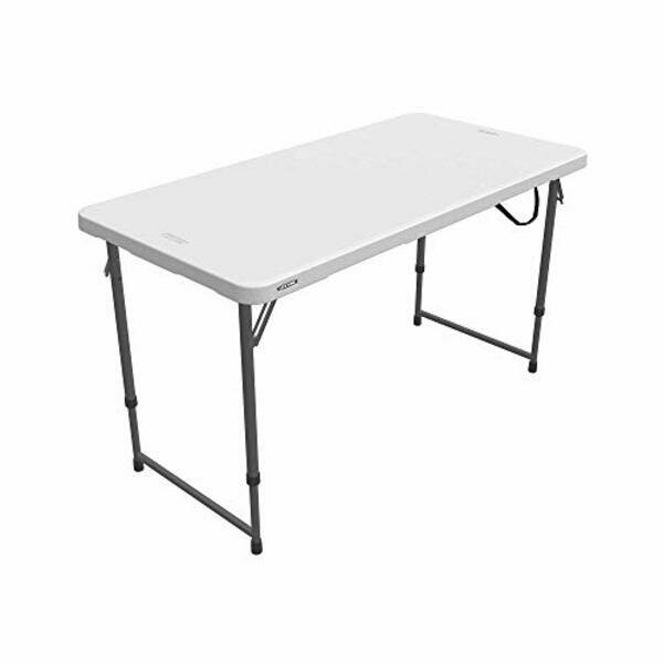 Lifetime 4 x 2 ft 122 x 61 cm Light Folding Table with 3